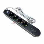 Сетевой удлинитель на 4 розетки и 3 входа для USB CX-E104