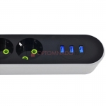 Сетевой удлинитель на 4 розетки и 3 входа для USB CX-E104