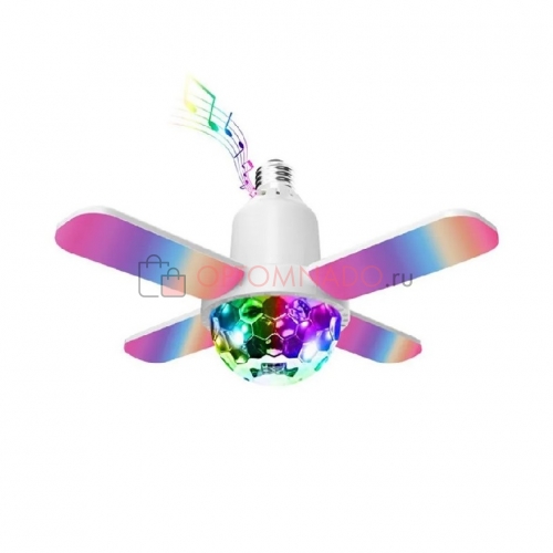 Проектор лампа музыкальная 4 лепестка RGB