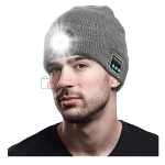 Шапка с LED фонариком и Bluetooth наушниками
