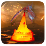 Дракон на башне светильник 3D