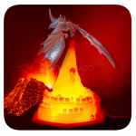 Дракон на башне светильник 3D