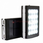 Внешний аккумулятор на солнечной батарее со светодиодным фонарем Solar power bank 20000 mAh